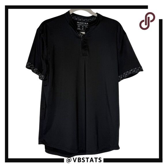 Mantra Men's Blade Collar Stretch Short Sleeve Golf Polo Shirt Black Size XL - Picture 1 of 7